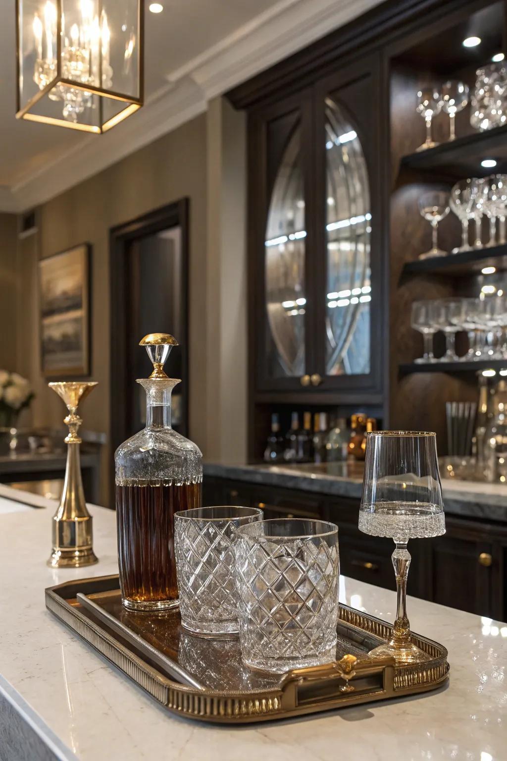 Sophisticated refinement designs a polished atmosphere with high-end finishes.