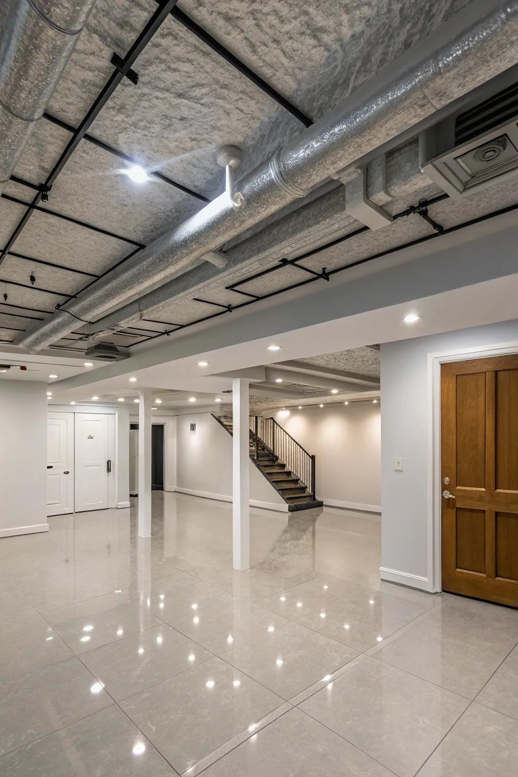 Achieve a clean and polished look by enclosing network with drywall.