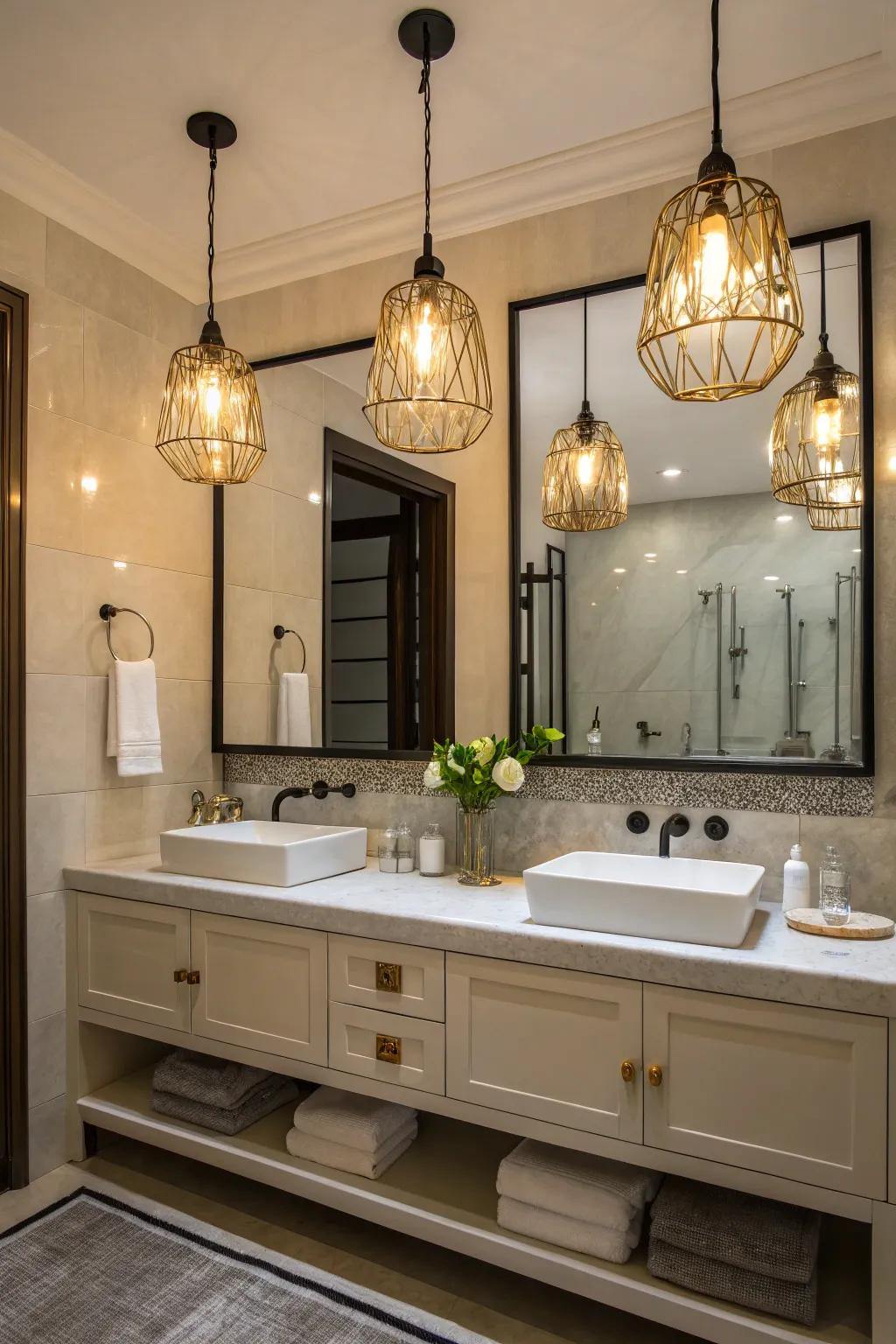 Suspended lights capture attention and enrich style.