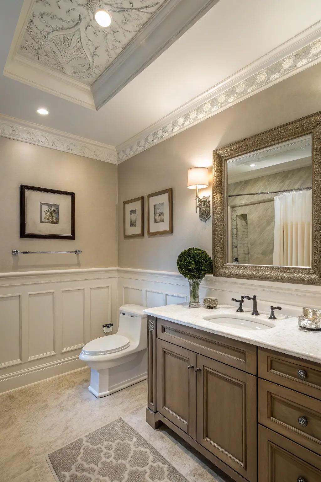 Crown molding adds a luxurious finish.