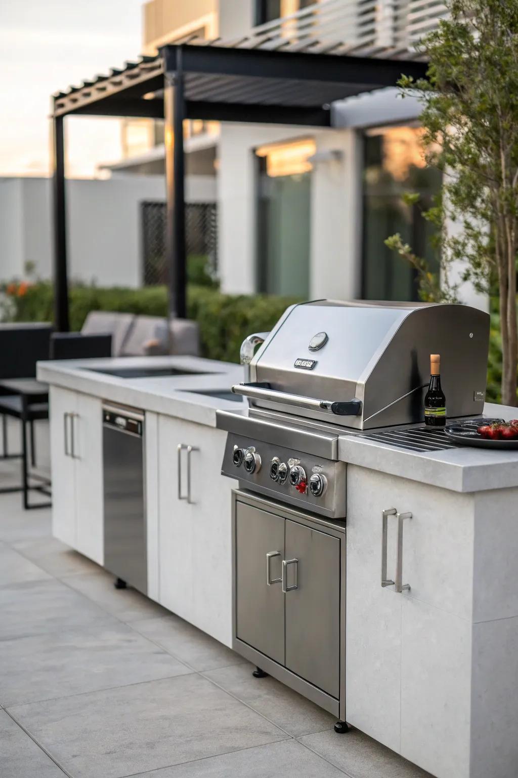 Create a modern atmosphere with a sleek BBQ design.