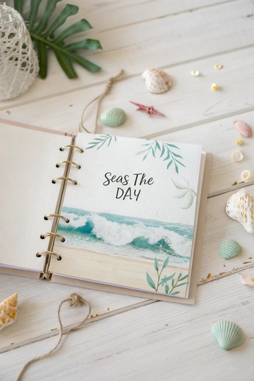 Feel the spirit of the ocean with poetic seaside quotations in your scrapbook.
