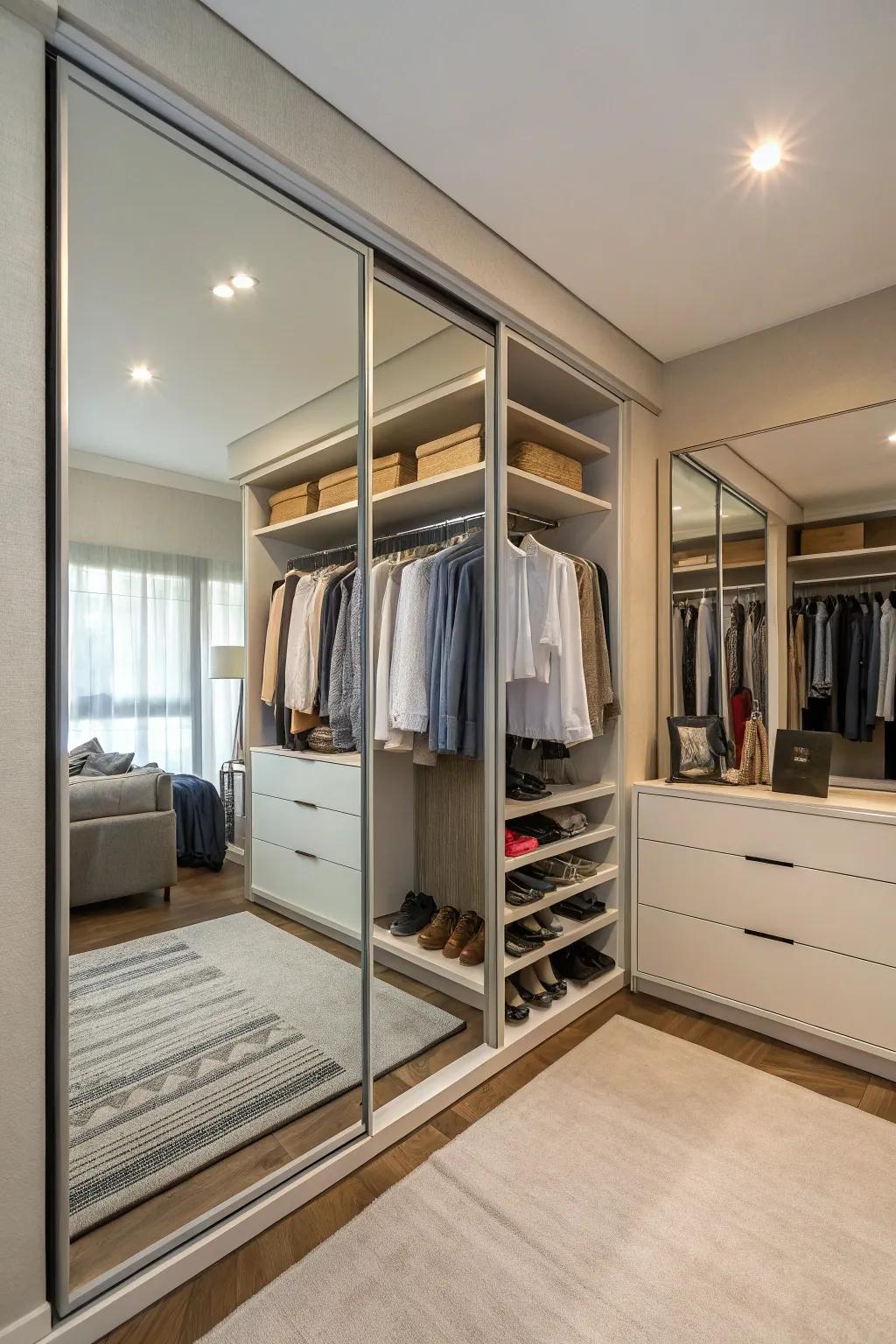A full-length mirror adds both functionality and style.