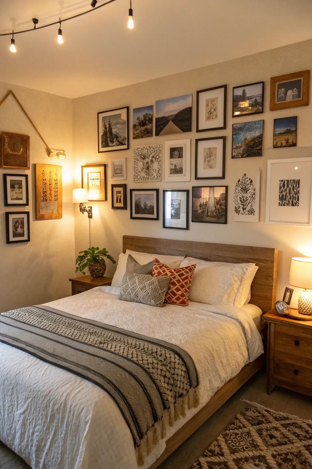 Personal artwork imparts a distinctive touch to your bedroom's decor.