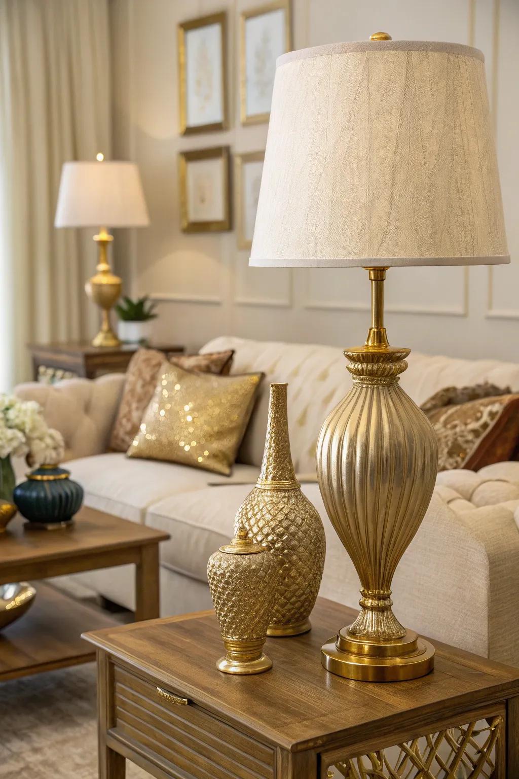 Golden highlights enrich with a luxurious feel.