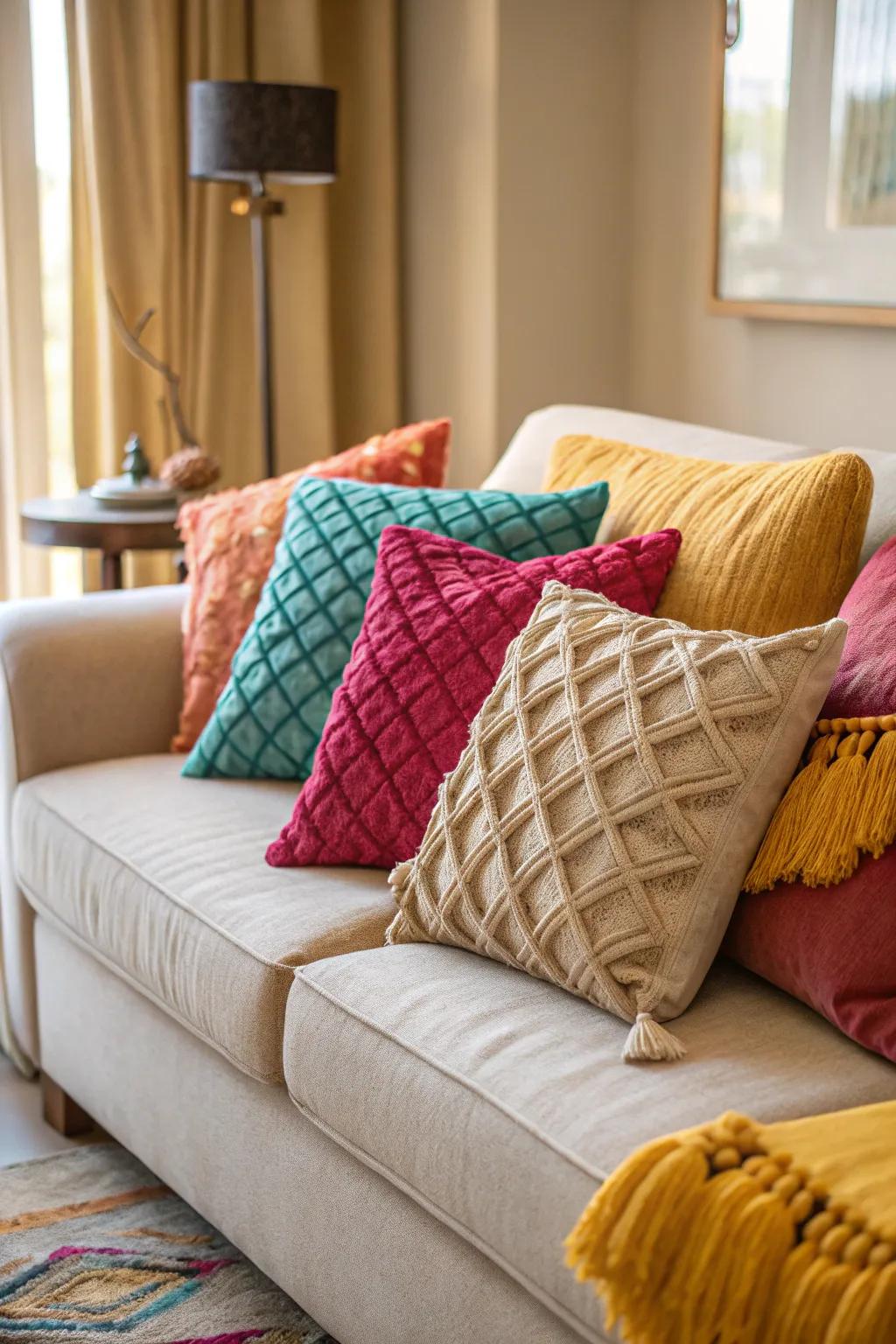 Decorative couch cushions immediately change the appearance of your family room.