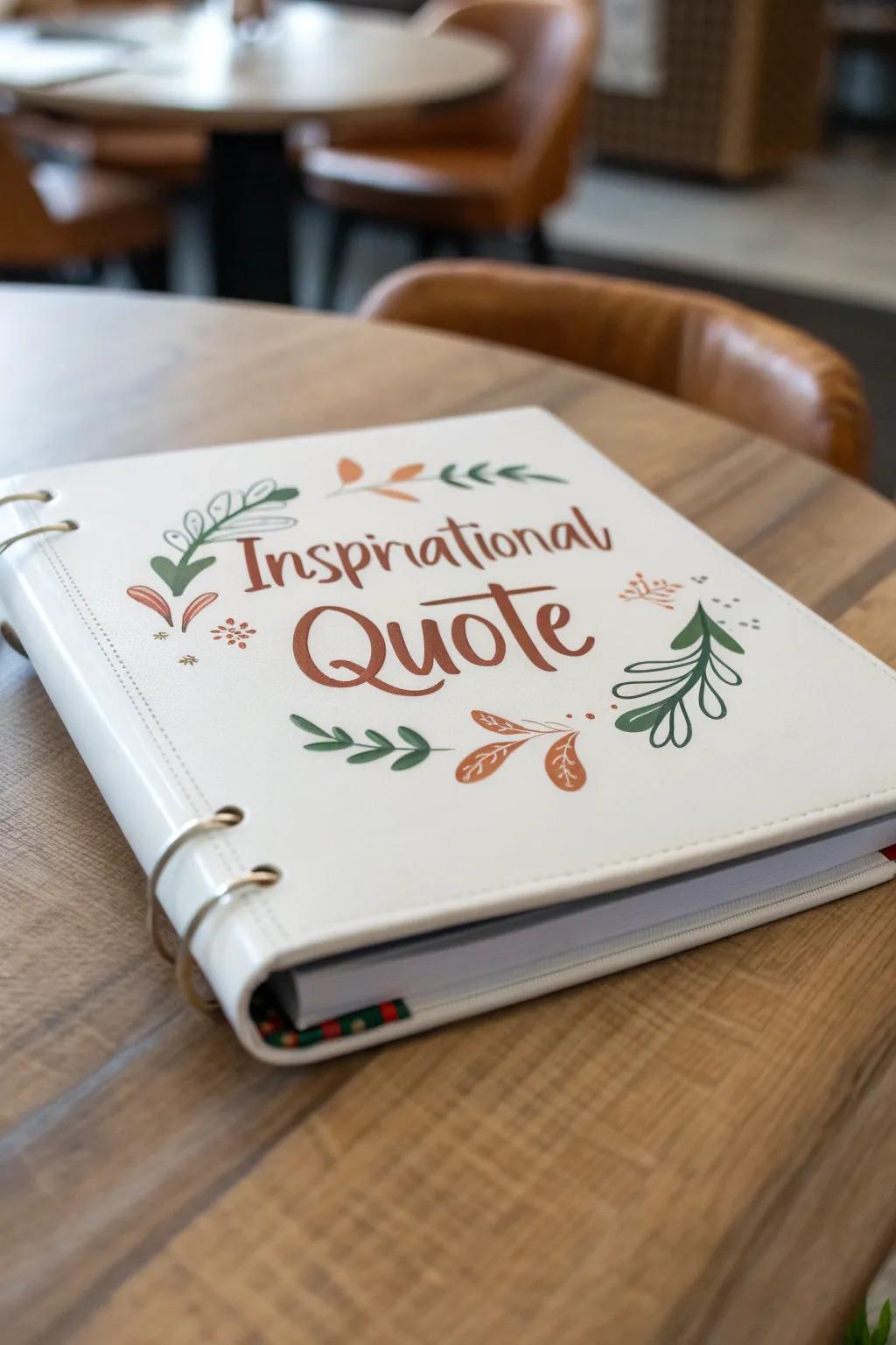 Stay inspired daily with a minimalist binder design that speaks to your soul.