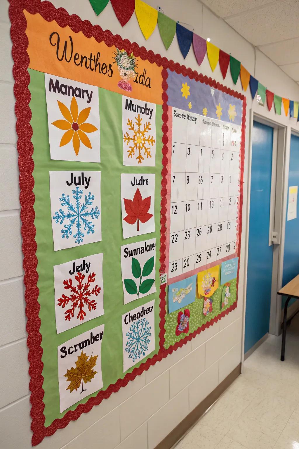 Seasonal-themed birthday board for a cozy touch.