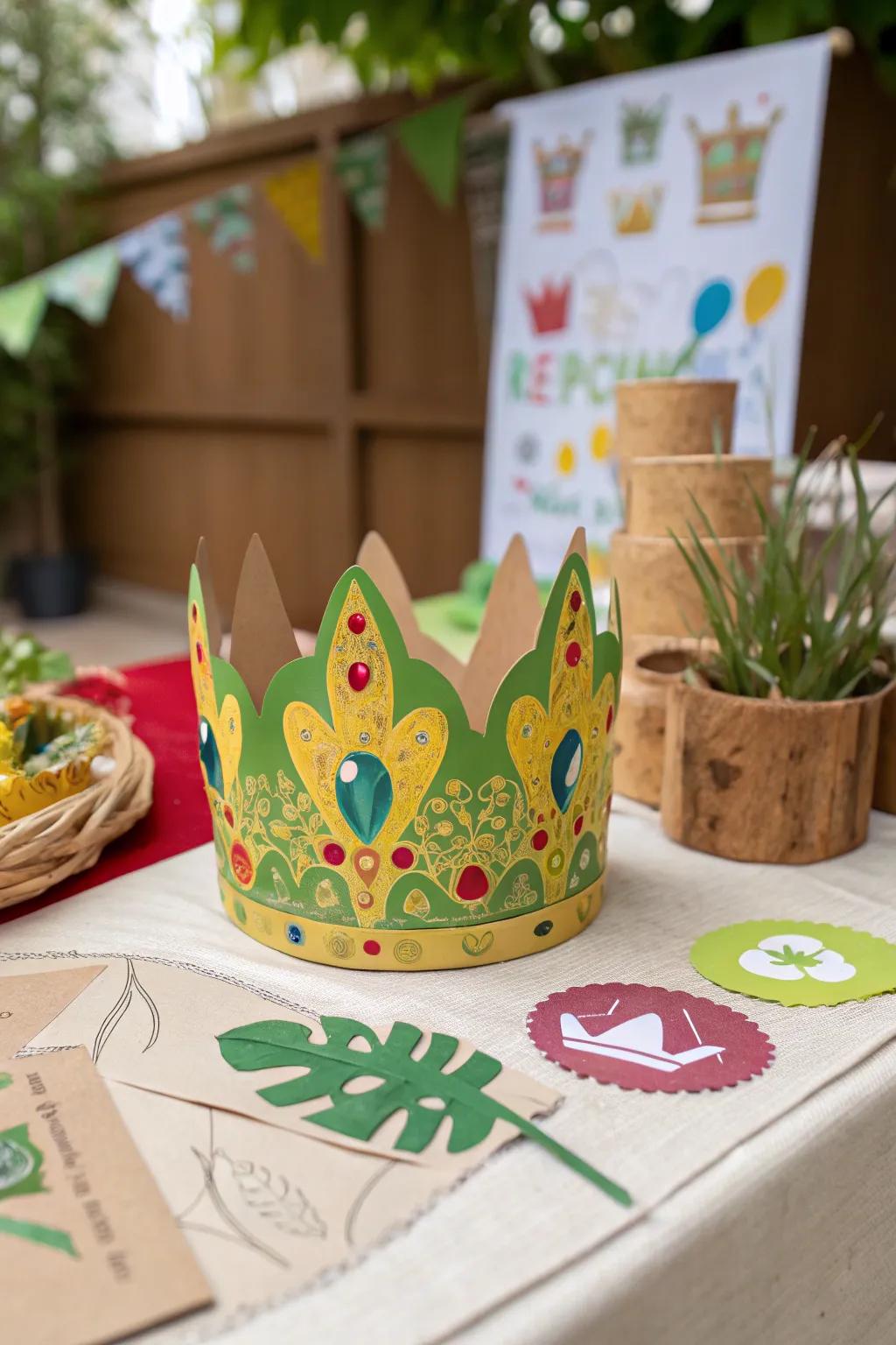 A creative and earth-conscious paper birthday tiara