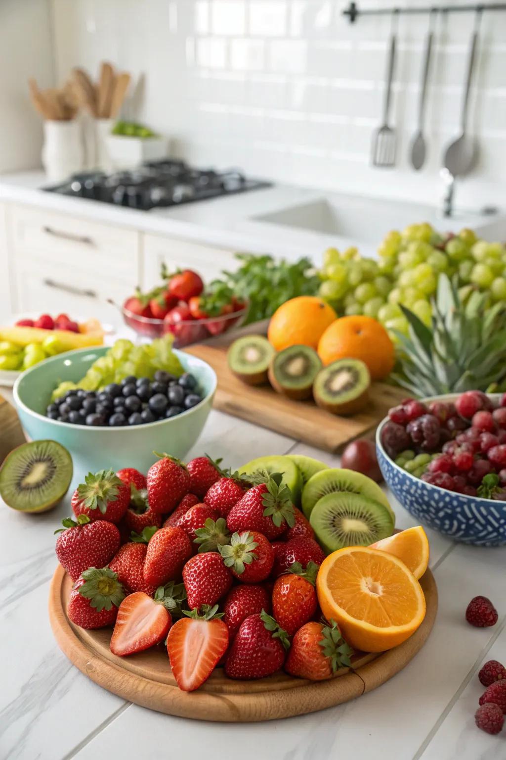 A vibrant assortment of fresh fruits to add color to your celebration.