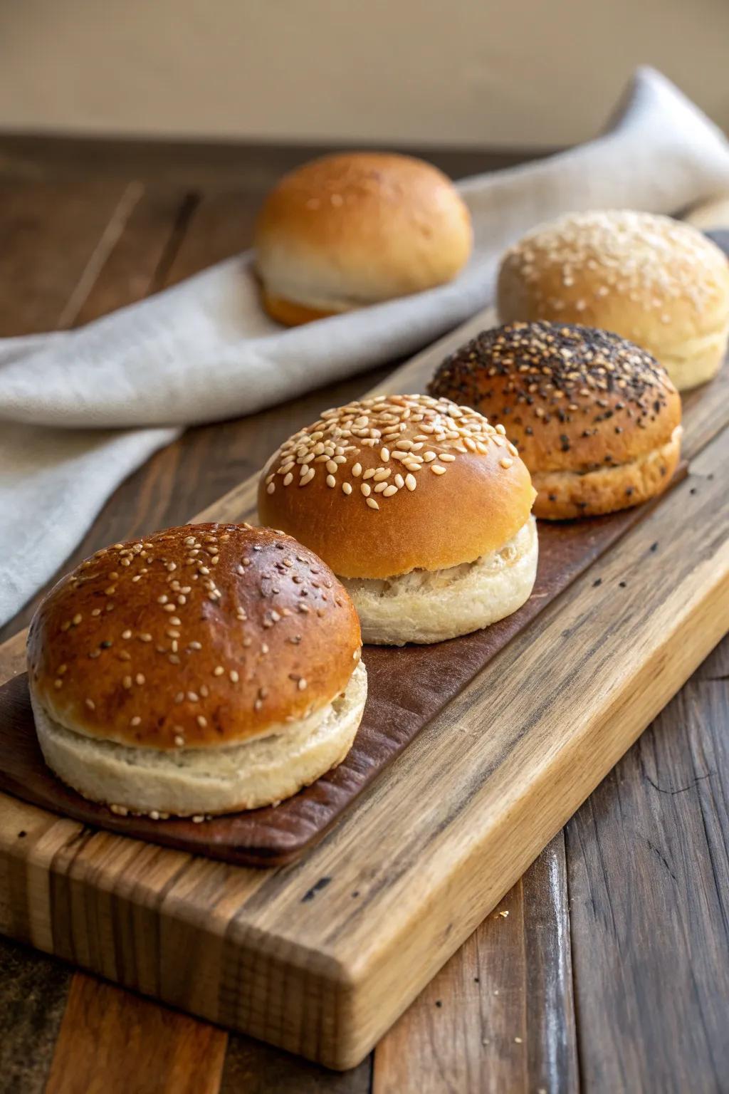 An array of buns to suit the taste of every guest.