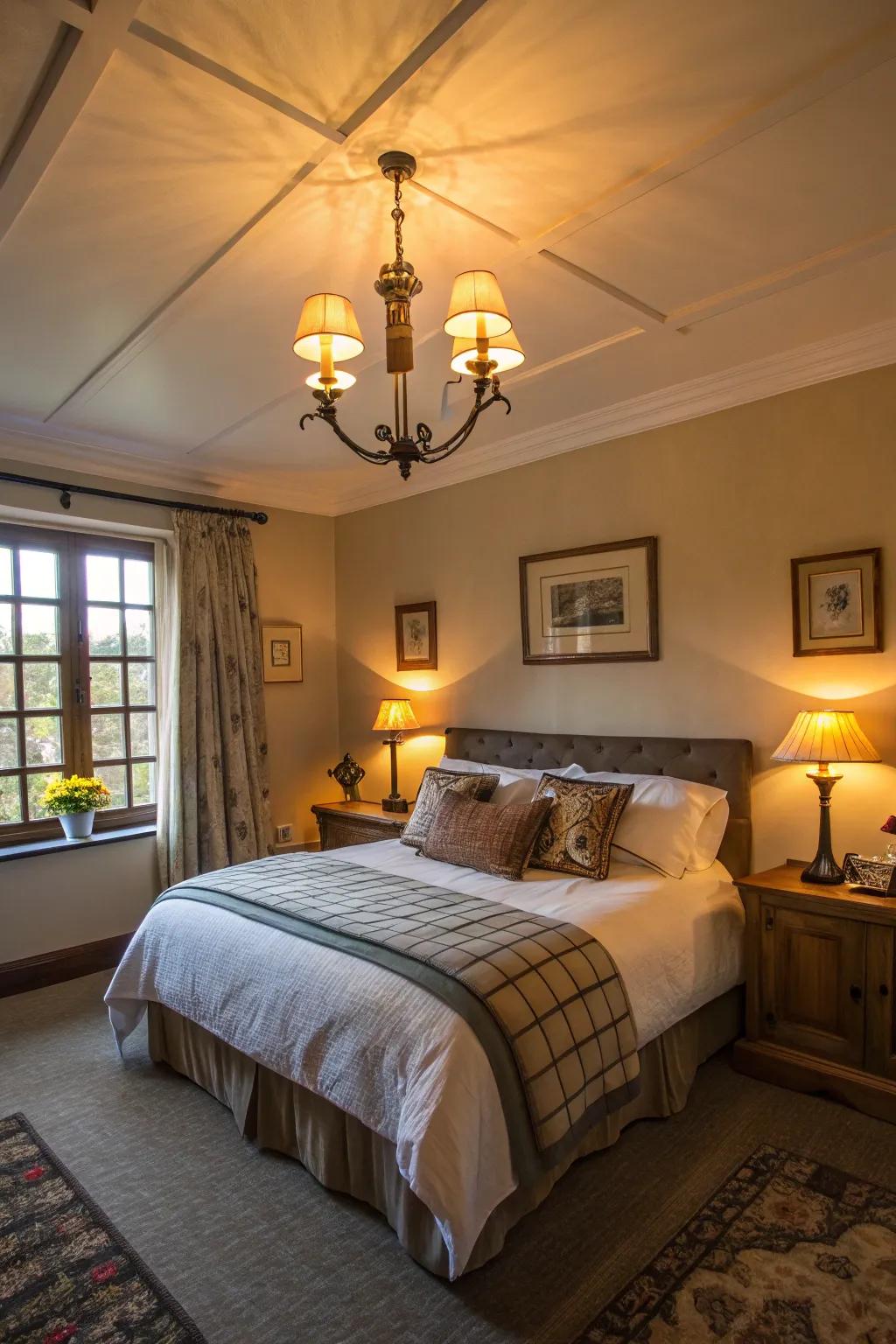 Gentle lighting elevates the snug vibe of the space.