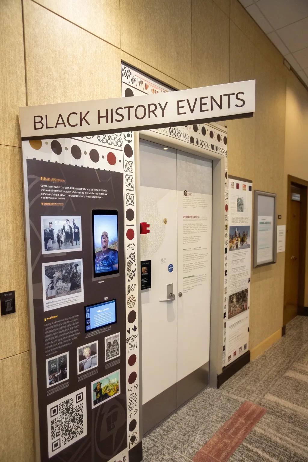 An interactive timeline door celebrating important points in Black history.