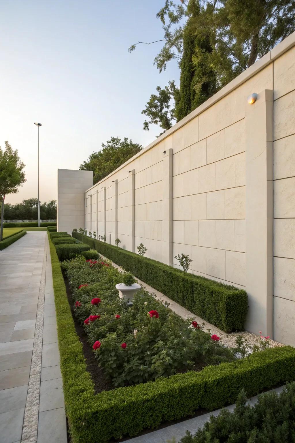 Embrace contemporary simplicity with sleek concrete block walls.
