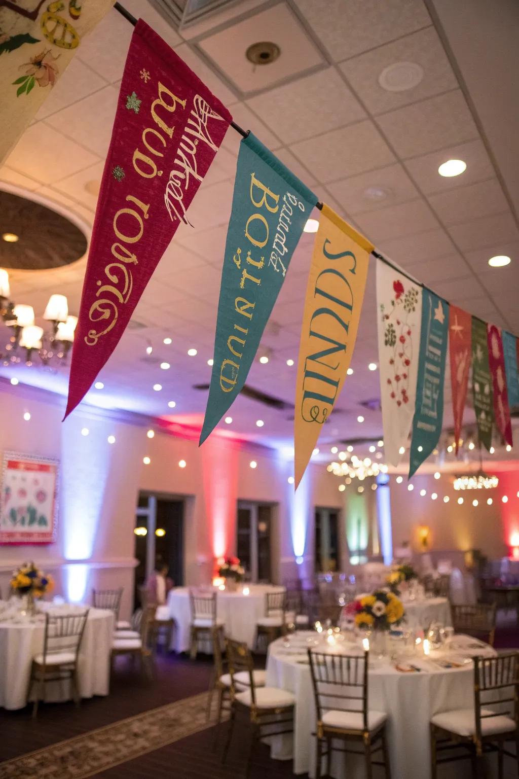 Banners displaying literary quotes to enhance the atmosphere.