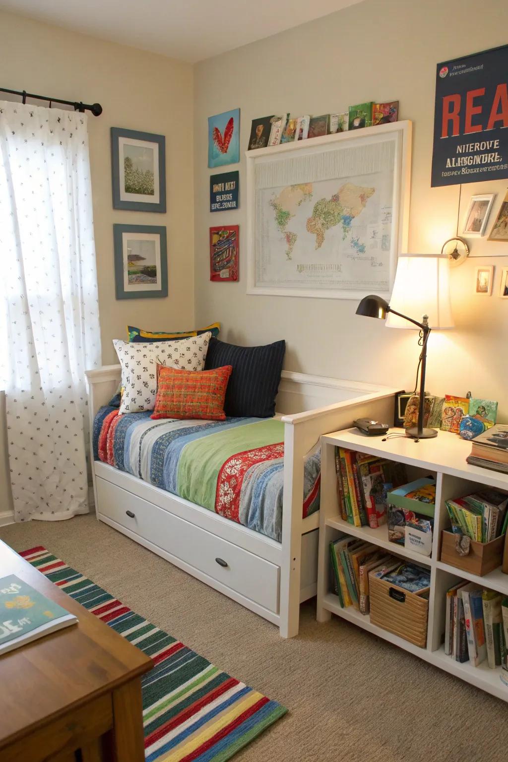 Accomplish mutual utility with a study and sleep amalgamation daybed.