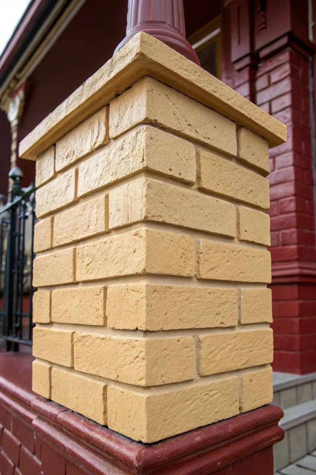 Revamp your environment with the understated warmth of flawlessly painted beige brick.