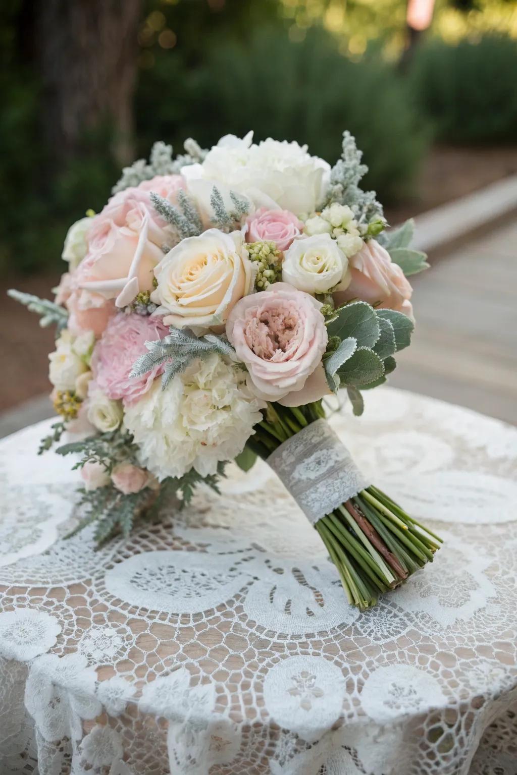 An arrangement that speaks of ageless romance and remembrance.