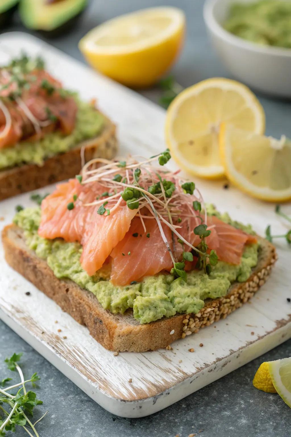 A refined approach to smashed green fruit on toast that's guaranteed to impress.