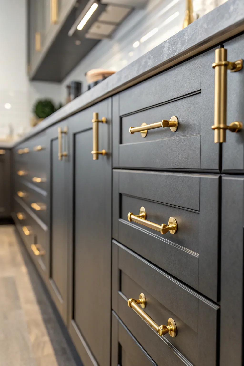 New hardware can completely transform old cabinets.
