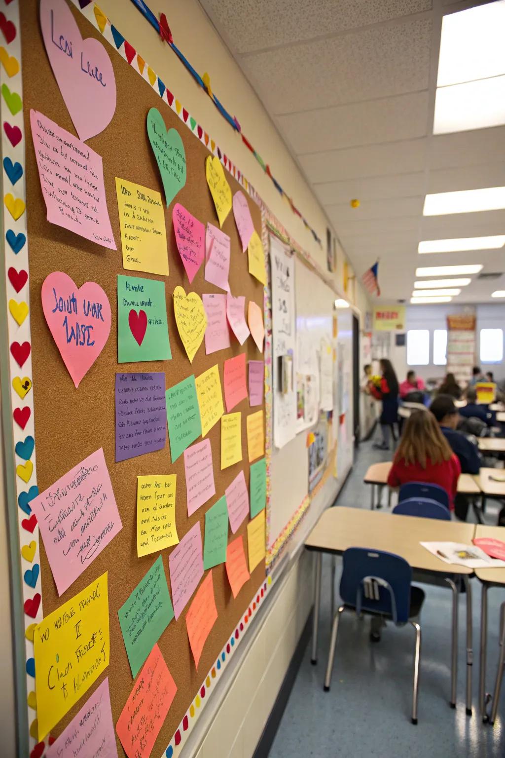 A collaborative message board that invites everyone to contribute their own notes.