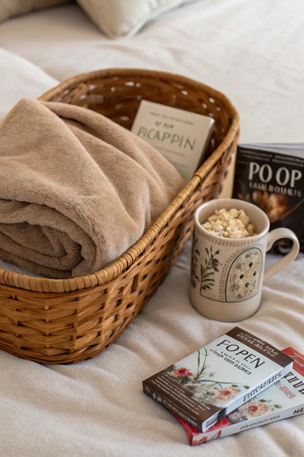 Snuggle up fashionably with a relaxed film evening container, combining minimalist appeal with boho warmth.