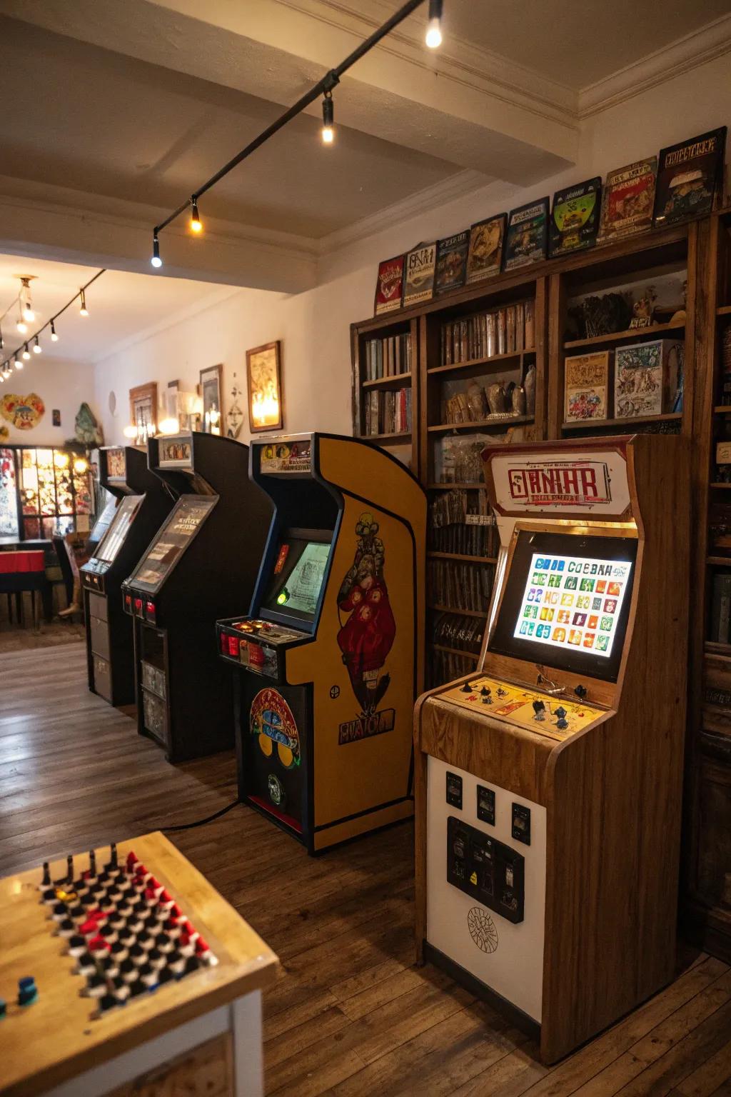 Vintage games give a sentimental feel to your game room.