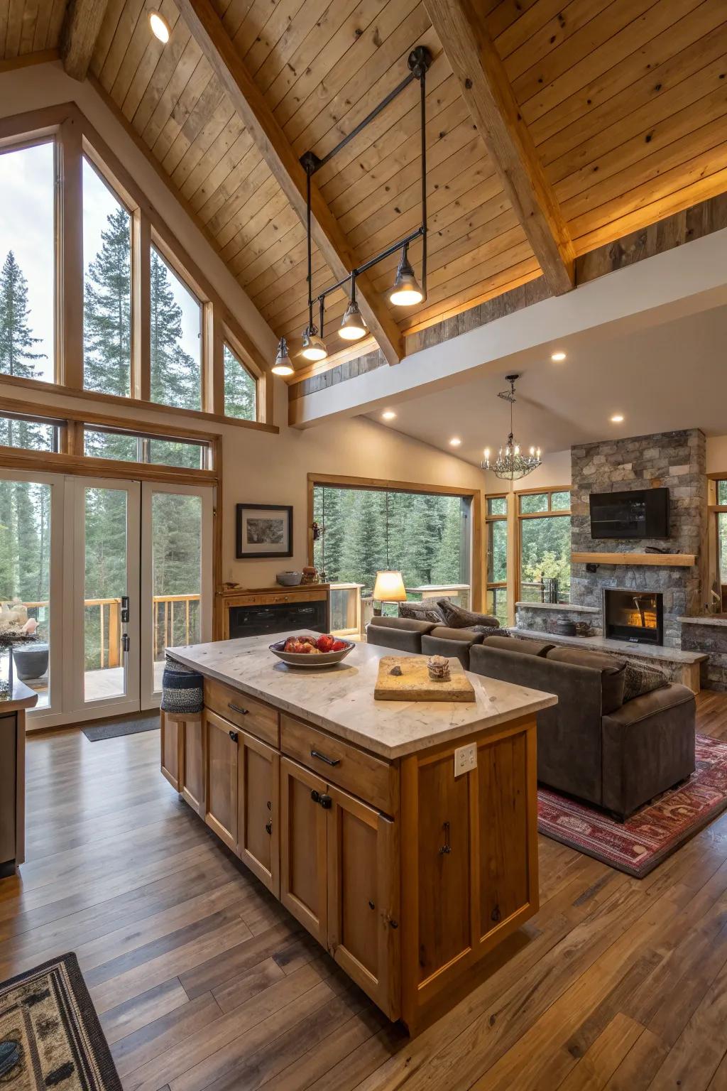 A layout without separation encourages an effortless connection among spaces.