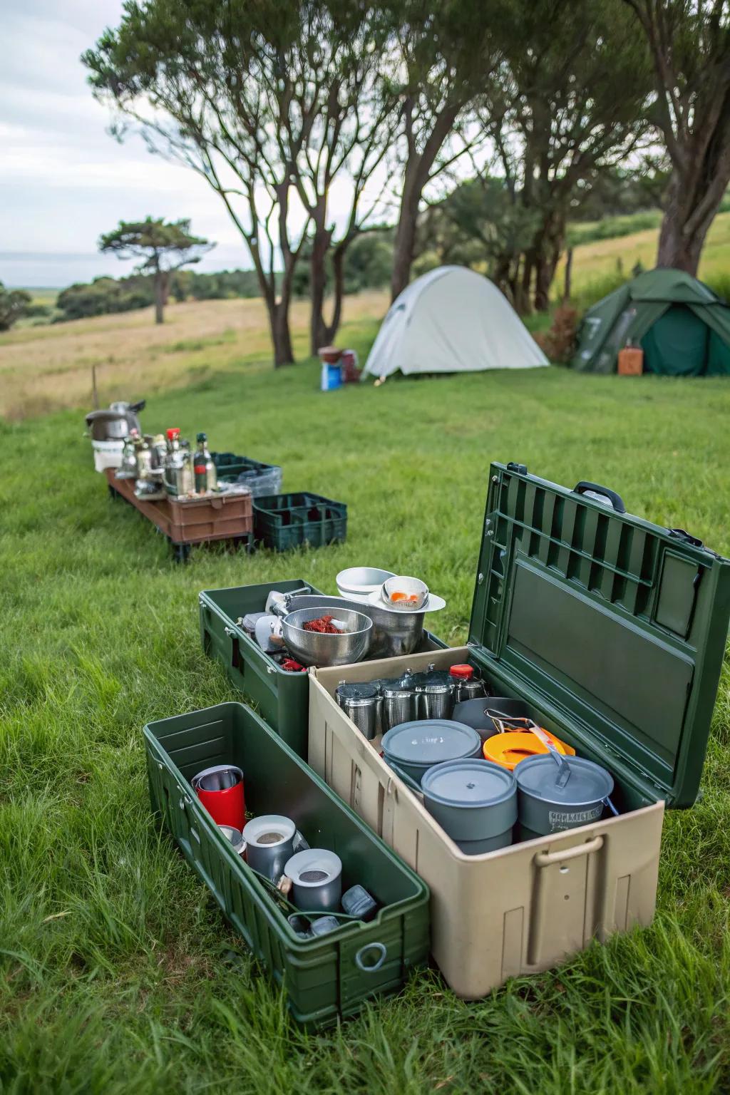 Good storage options for your camp kitchen.