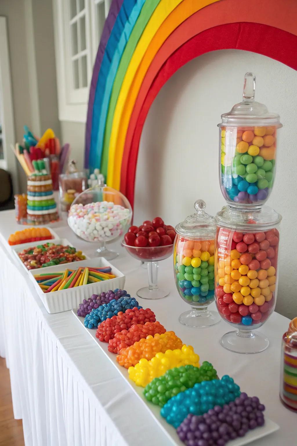 Simple colors like prismatic shades make sweet selection simpler and more economical.