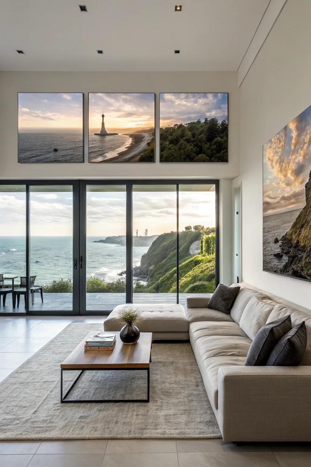 Art across multiple canvases delivers a spectacular and harmonious visage.