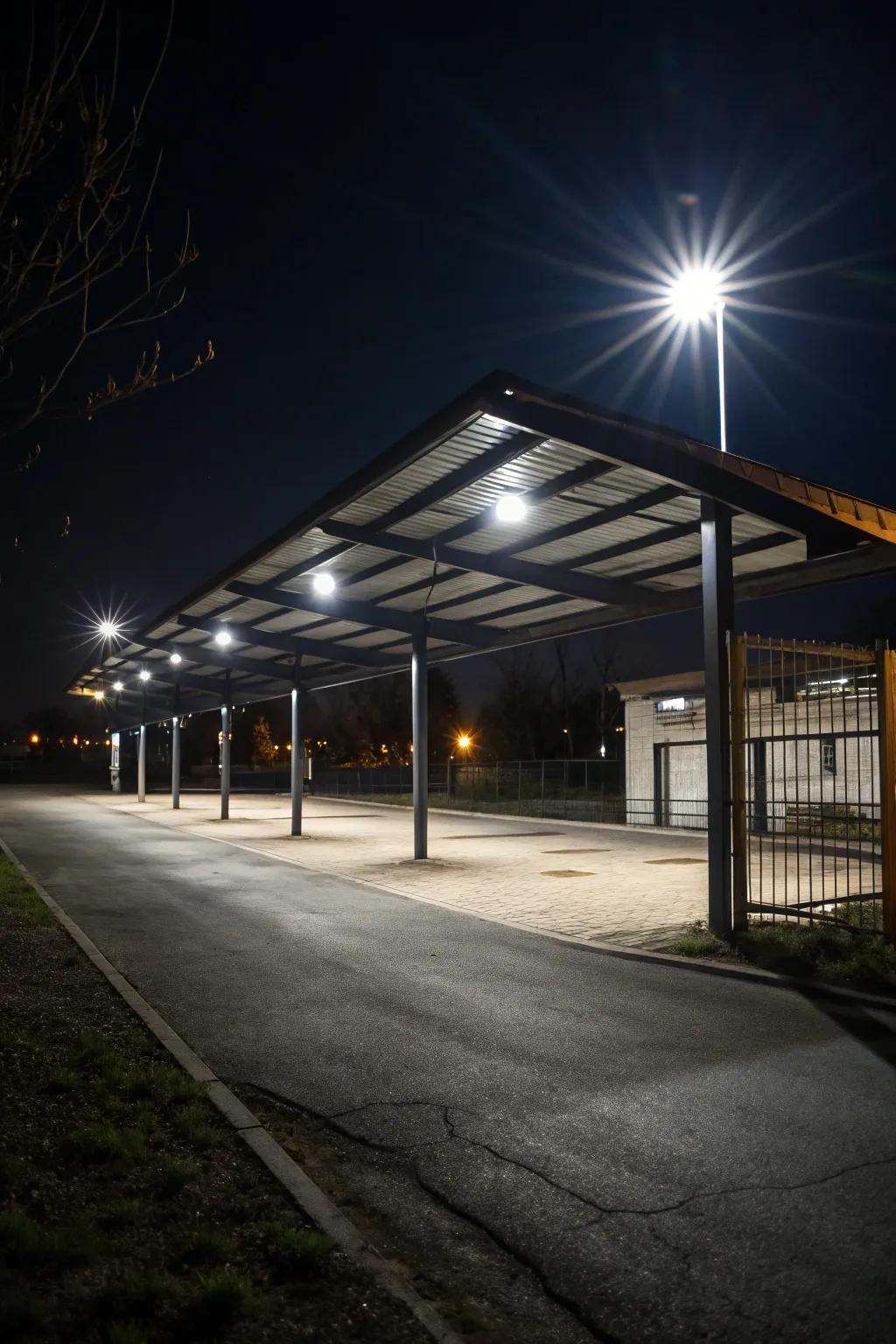Motion-activated floodlights offer security and convenience.