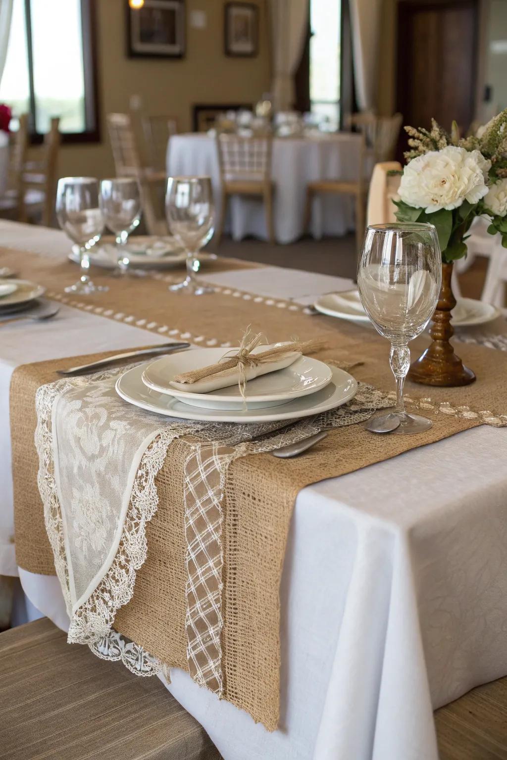 Dimensional textiles elevate the sophistication of your culinary setup.