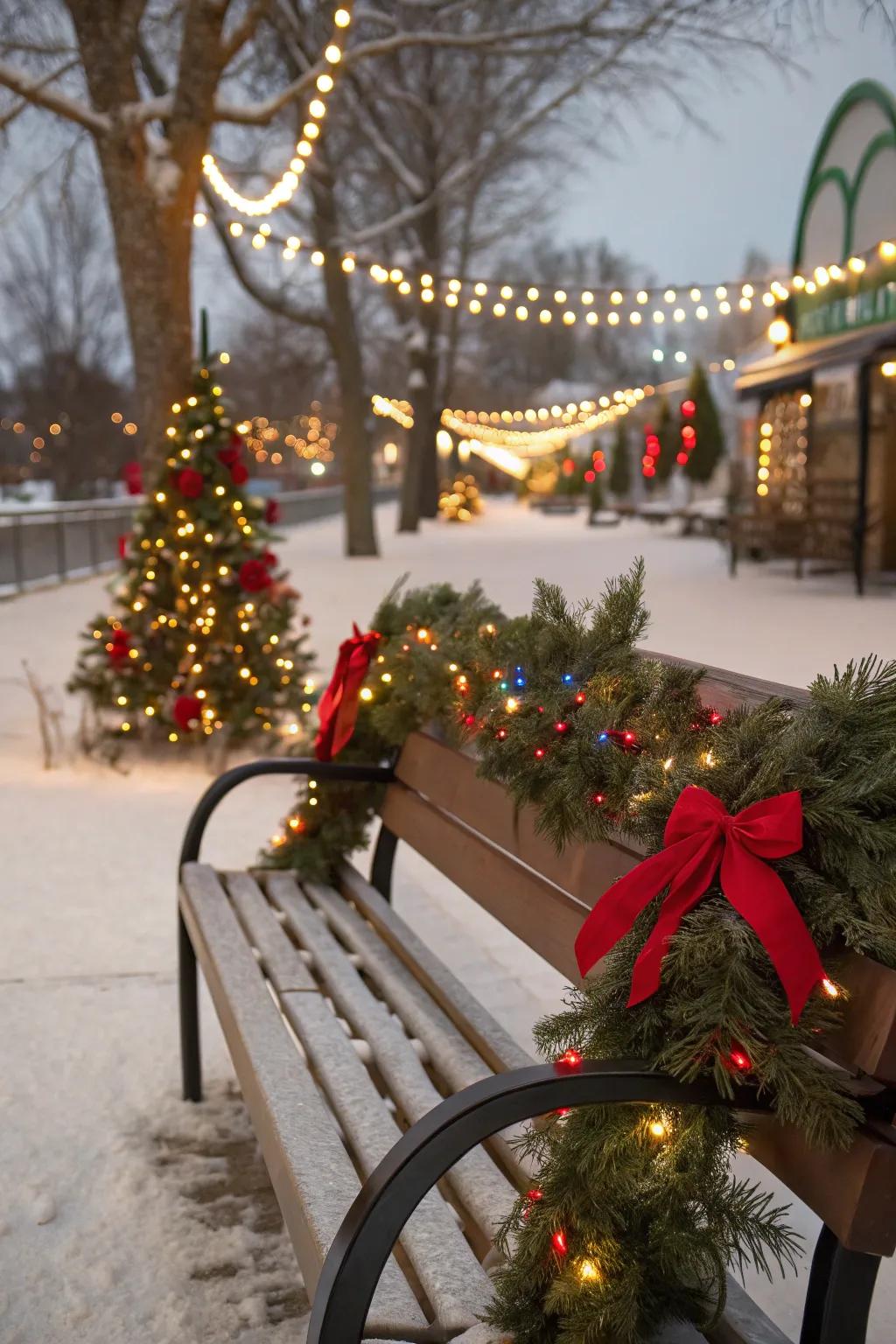 Greenery enhances the natural charm of festive decorations.