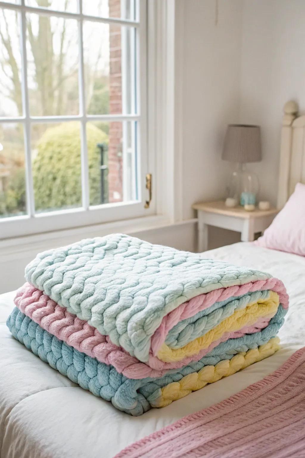 Delicate tones foster a calming and tranquil vibe.