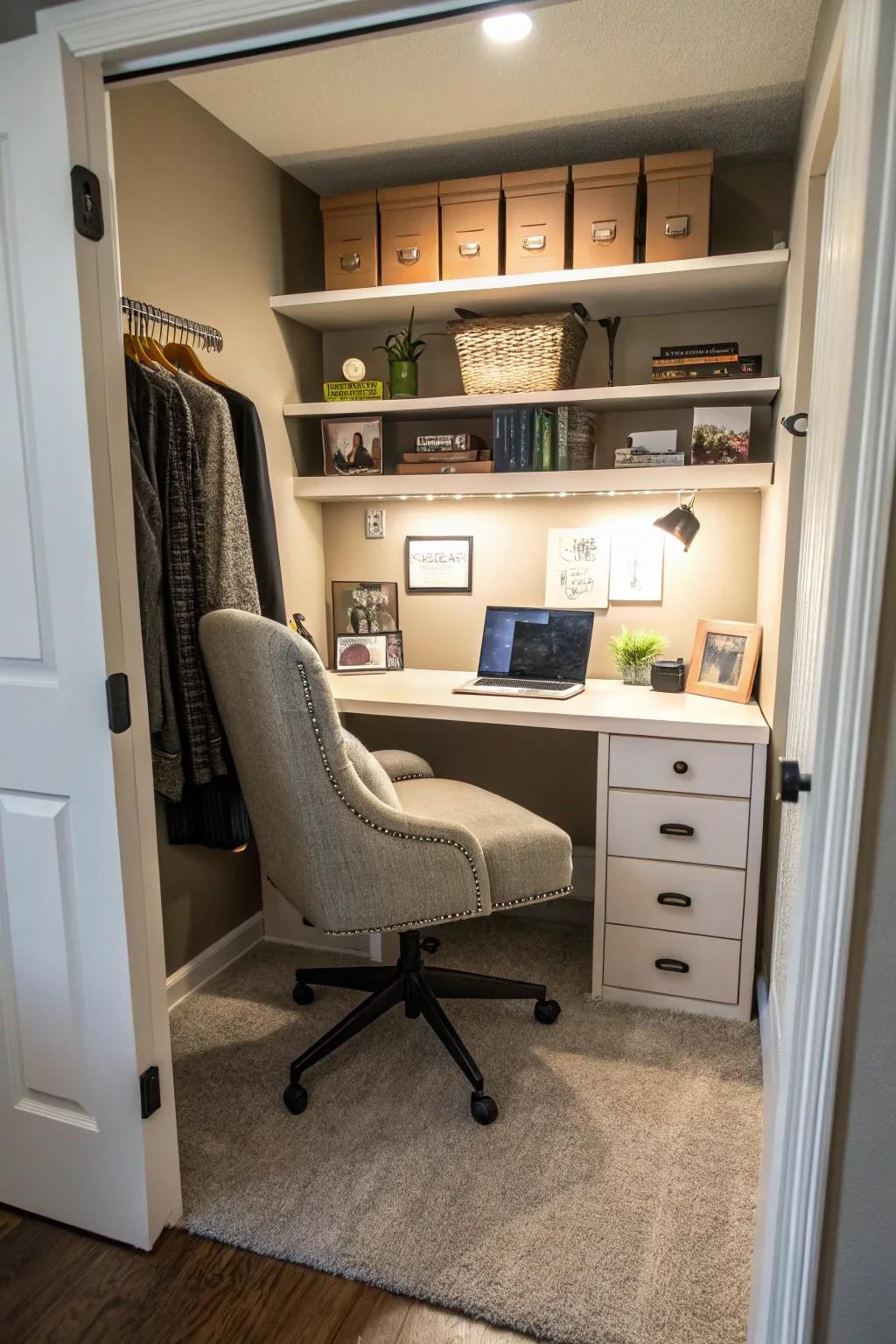 The right chair is a must for a cloffice where you'll get things done.