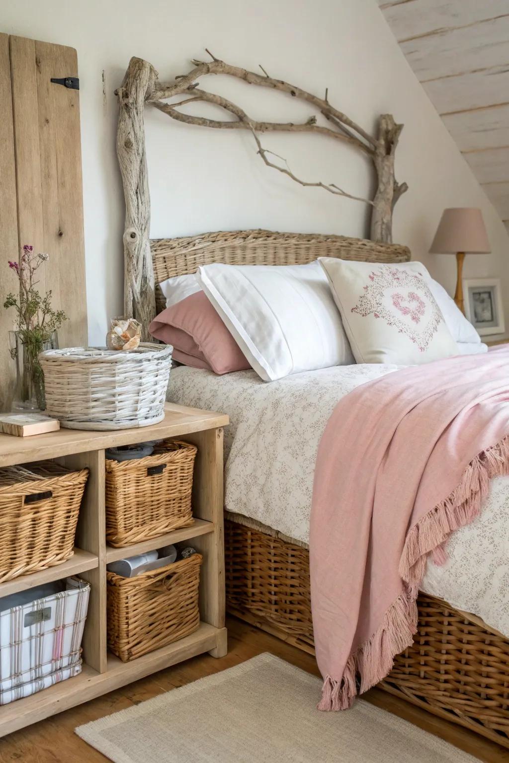Natural materials bring the outdoors inside for a coastal touch.