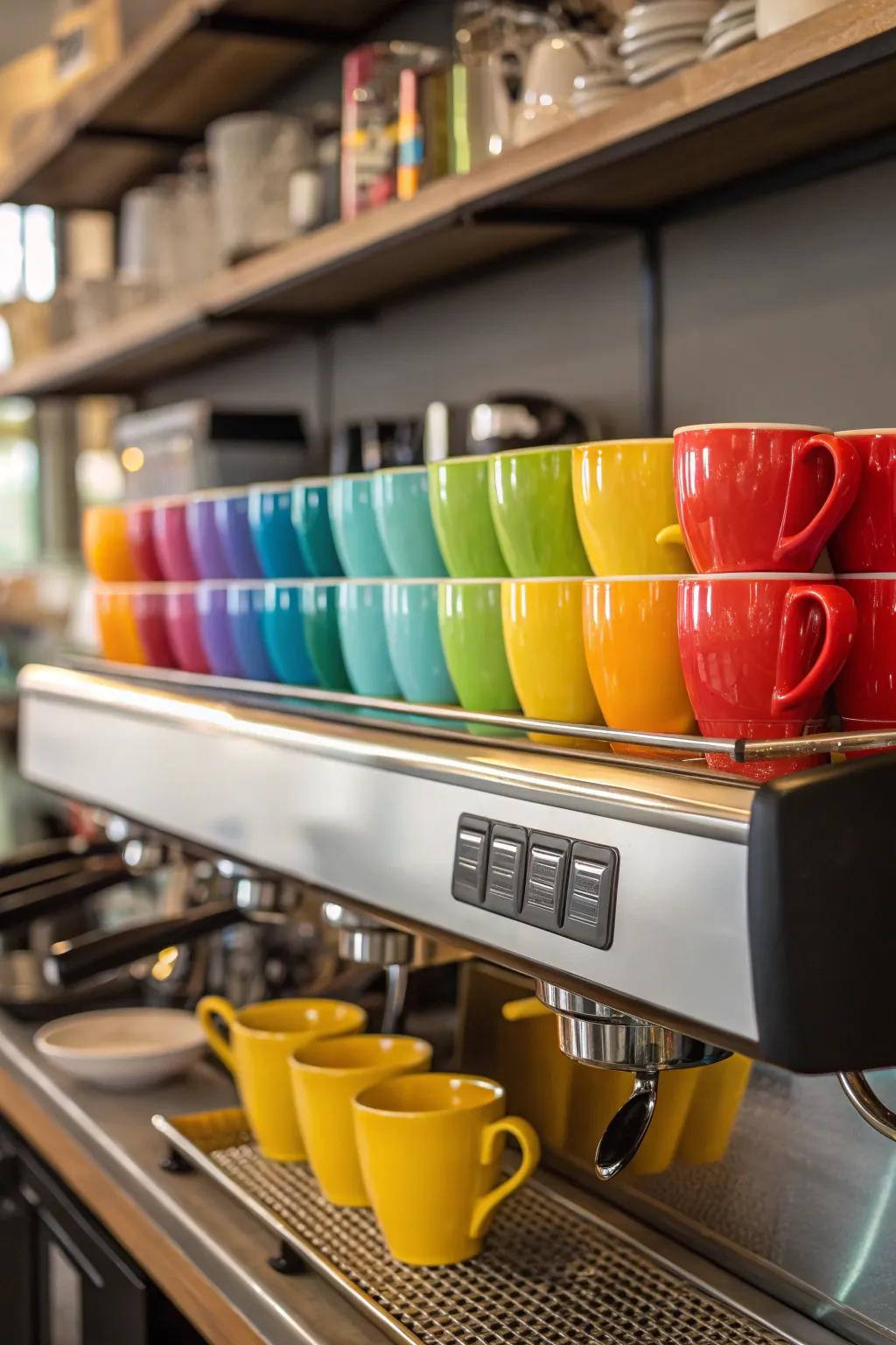 Your mug selection can serve as a centerpiece in your coffee station.