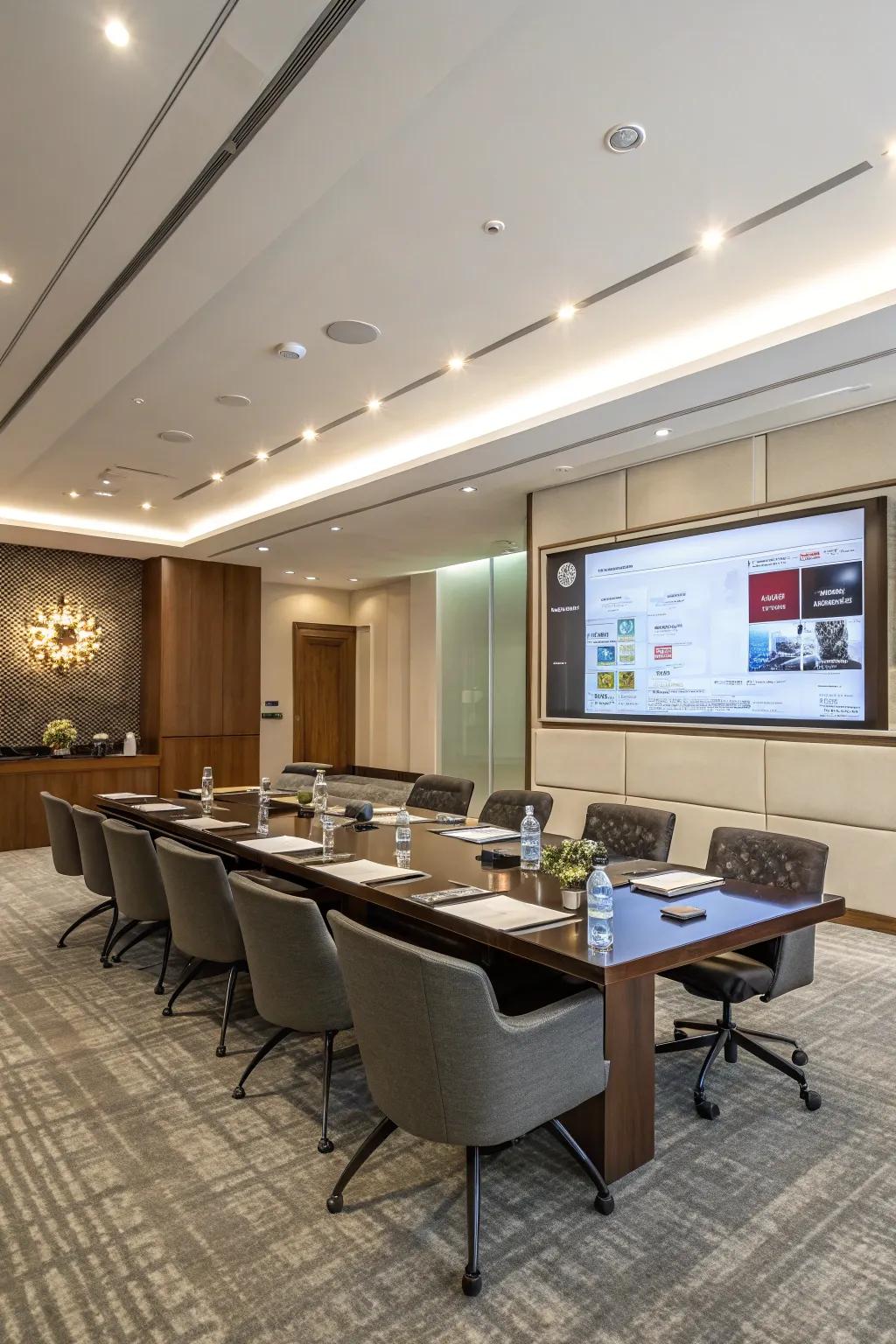 Technology integration is crucial for contemporary conference room performance.
