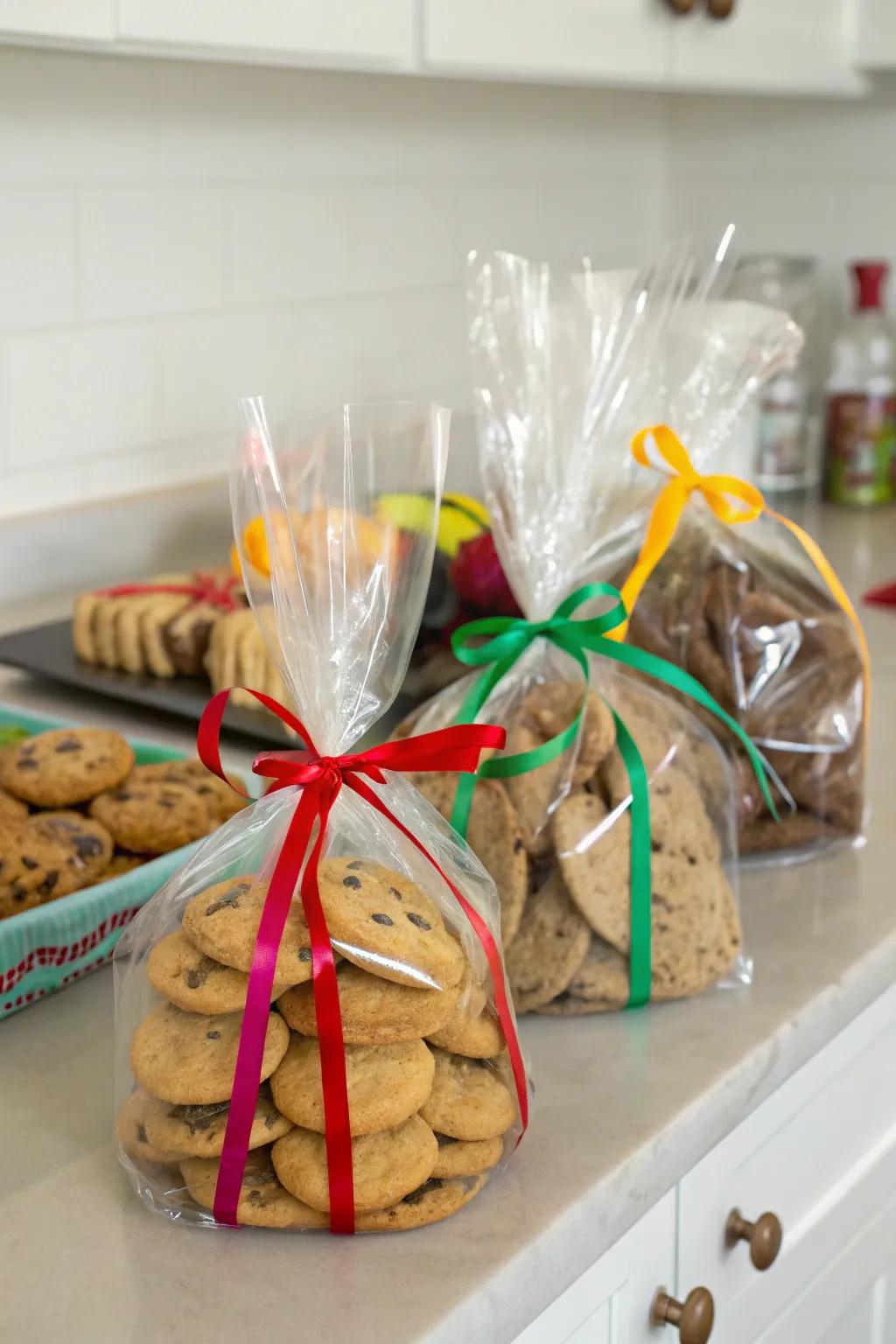 Sheer bags stylishly display cookies whilst maintaining their freshness.