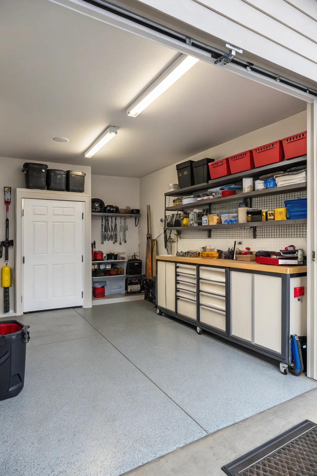 A structured garage empowers the surface to dominate the scene.