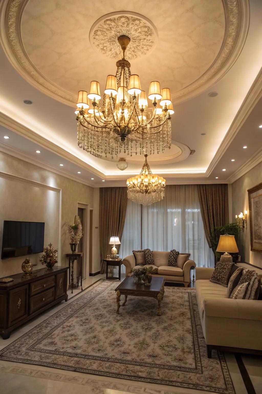 Refined lighting fixtures that enhance the atmosphere of any living space.