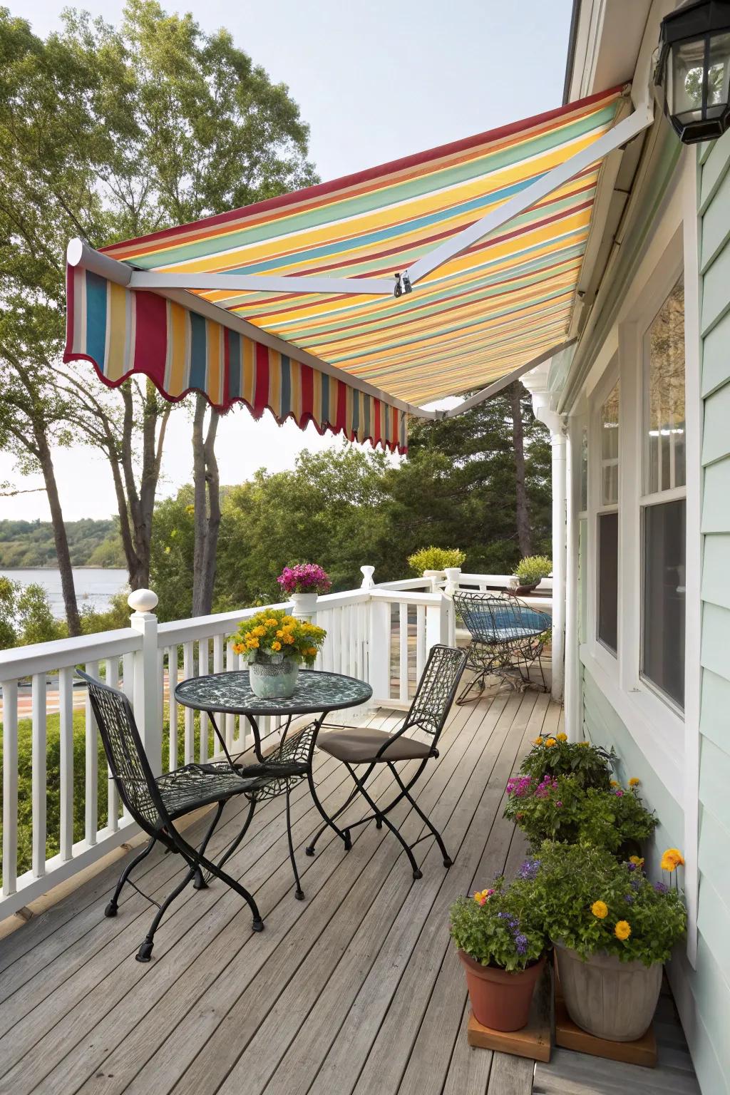 Folding shades provide a versatile and budget-friendly way to shade your deck.
