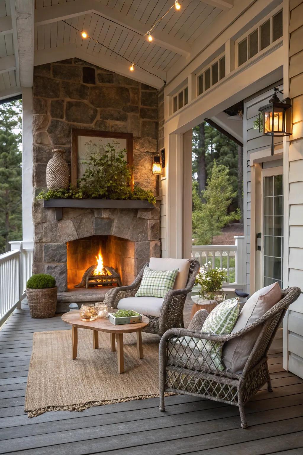 Fireplaces infuse warmth and ambiance into your outdoor area.
