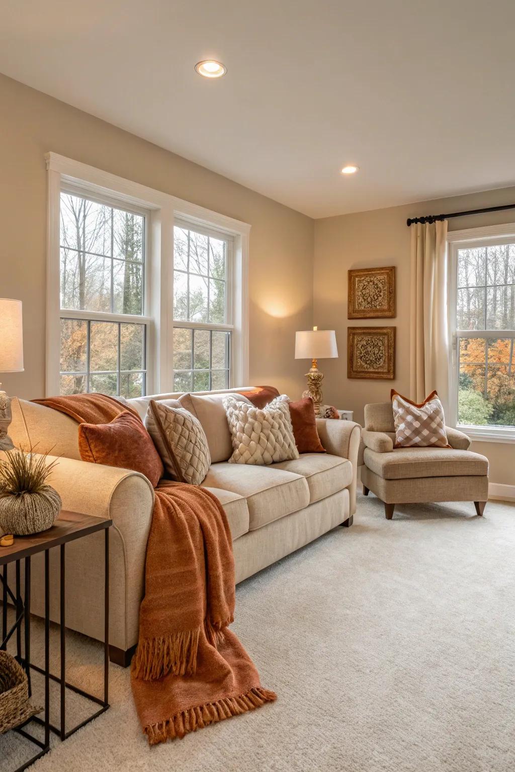 A warm tone theme delivers a feeling of calm and coziness to your home.