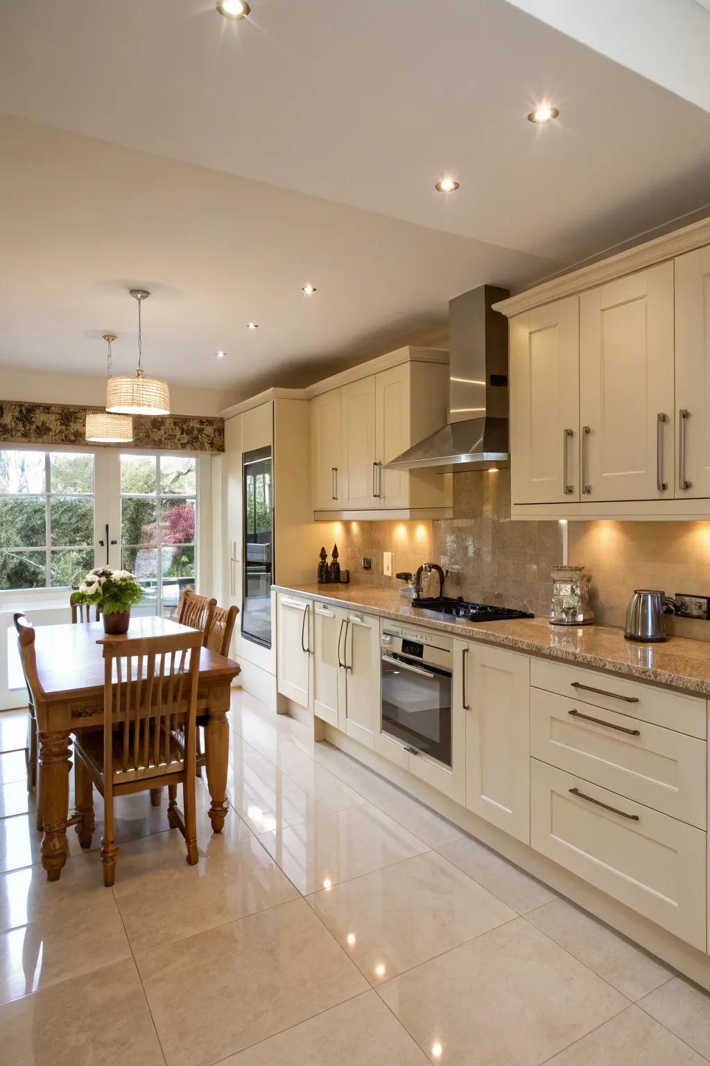 A spacious open-plan kitchen that integrates seamlessly with living zones.