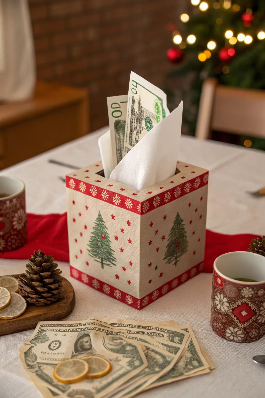 A tissue container innovation with a twist.