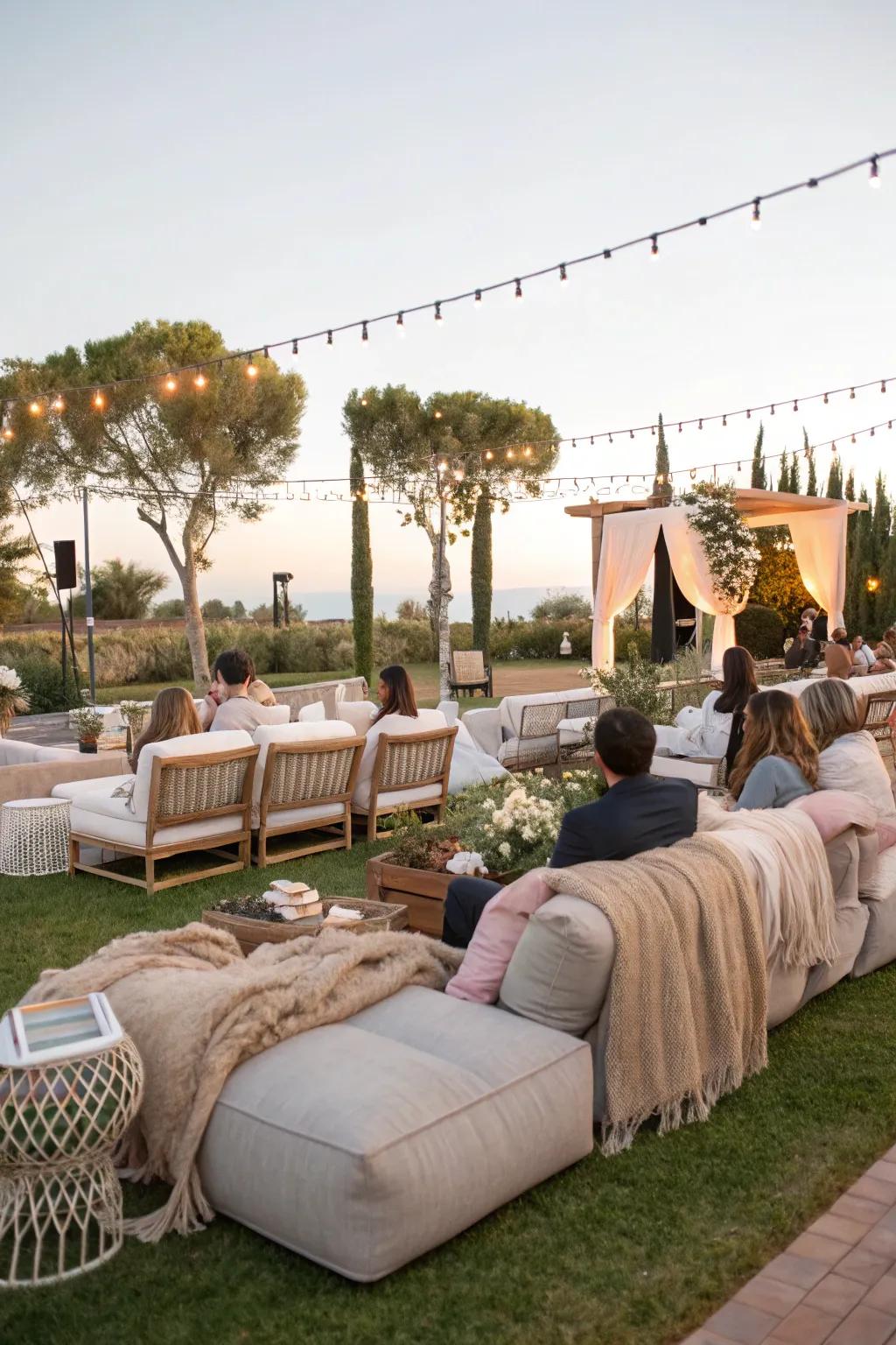 An inviting outdoor retreat perfect for visitor unwinding.