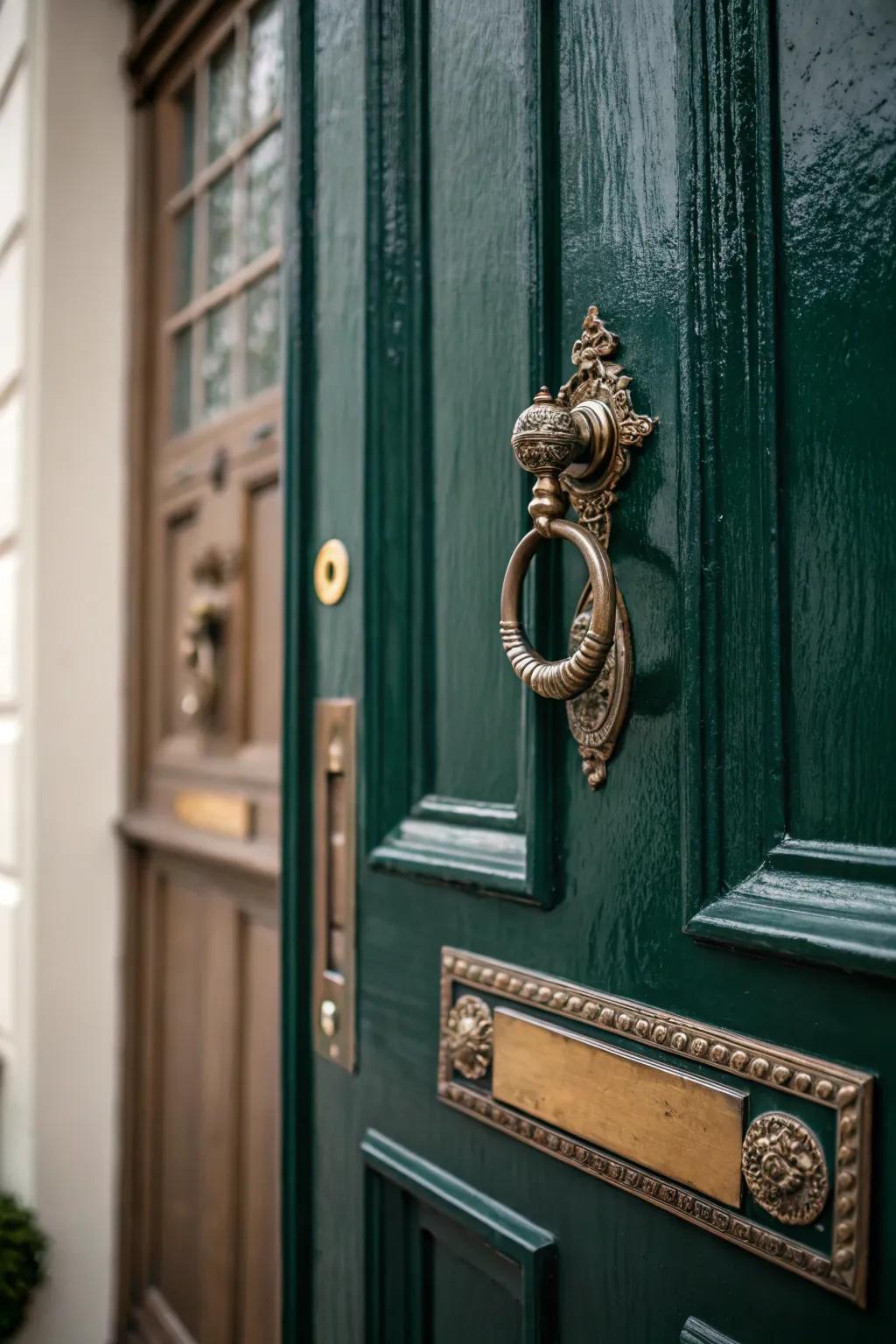 Ornamental touches lend a hint of personality to the entrance.