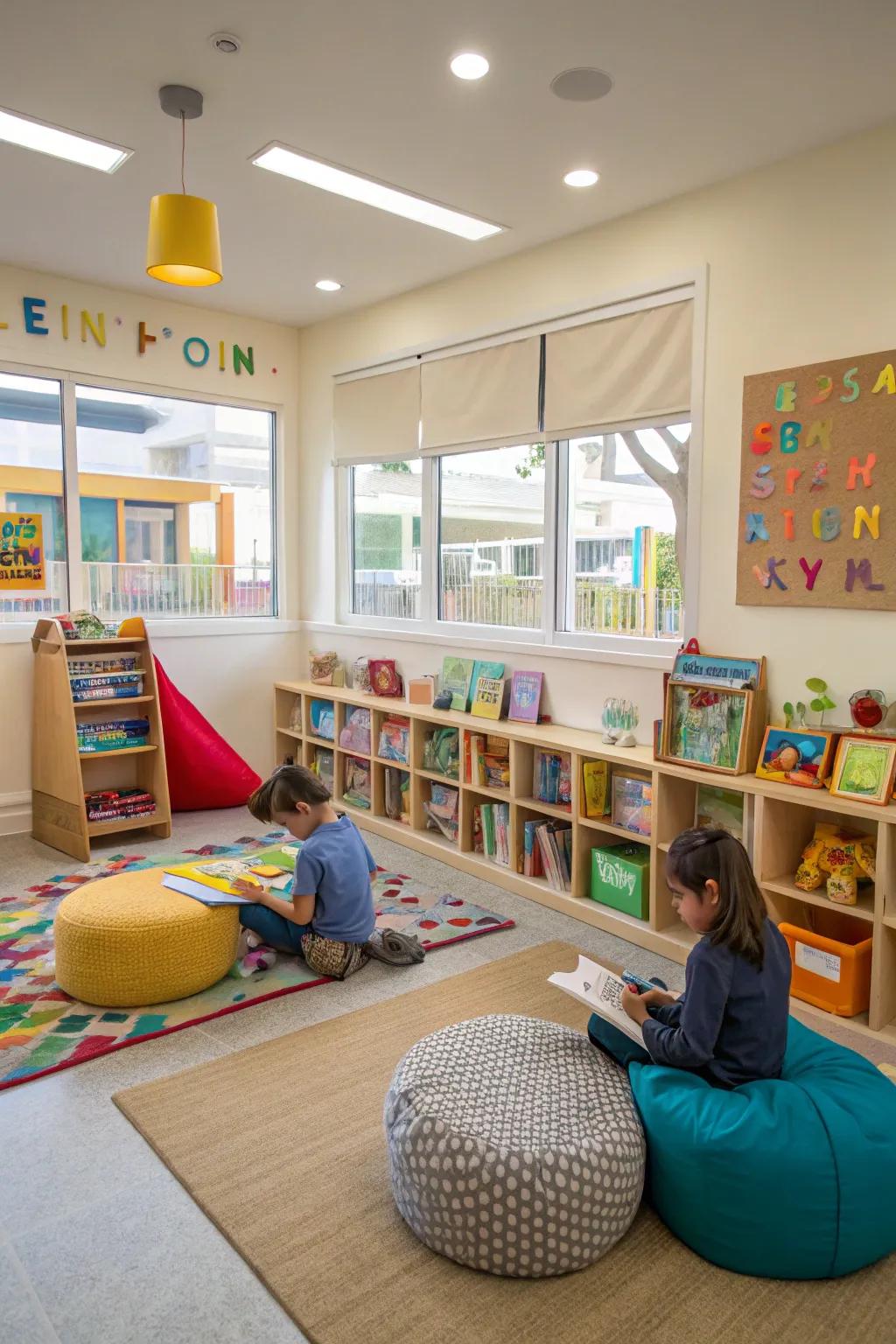 Distinct play zones designed for focused activities.